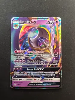 Pokemon Lunana GX SM17 Sun and Moon Black Star Promo Holo Heavily Played - Image 1