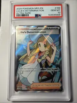 2025 Pokemon Mega Evolution Lillie's Determination Ultra Rare #169/132 PSA 10 - Image 1