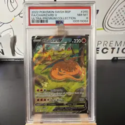 CHARIZARD V 2022 POKEMON BLACK STAR PROMO ULTRA PREMIUM #SWSH260 PSA 8 NM-MT - Image 1