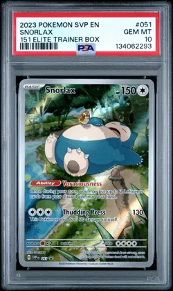2023-25 Pokemon SV Black Star Promos SVP EN Snorlax #051 PSA 10 - Image 1