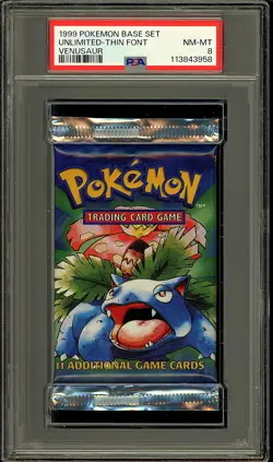 Pokemon 1999 Vintage WOTC Base Set Venusaur Sealed Booster Pack PSA 8 - Image 1
