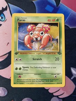 Pokemon TCG Paras Jungle 59/64 Regular 1st Edition Common LP+ - Image 1
