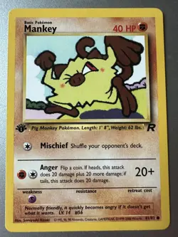 Pokemon Mankey Common 1st Edition Team Rocket 61/82 NM - Image 1