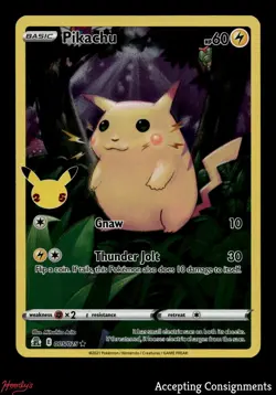 2021 Pokemon TCG Celebrations #005 Pikachu HOLO RARE - Image 1