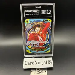 TAG 10 GEM MINT Luffy SR OP07-109 Japanese One Piece Promo Card ONE PIECE DAY'24 - Image 1