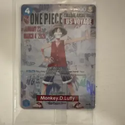 Bandai One Piece CCG Monkey.D.Luffy US Voyage Promo Holo Card P-055 5000 - Image 1