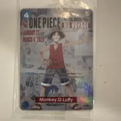 Bandai One Piece CCG Monkey.D.Luffy US Voyage Promo Holo 5000 - Image 1