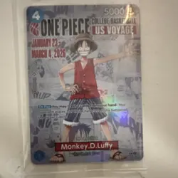 Bandai One Piece CCG Monkey.D.Luffy US Voyage Promo Holo Card 5000 - Image 1