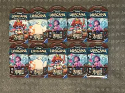 10 PACKS Disney Lorcana TCG - Azurite Sea Sleeved Booster, NEW FACTORY Sealed - Image 1