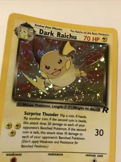 Pokemon Dark Raichu Holo TCG Card 83/82 Secret Rare Swirl - Image 2