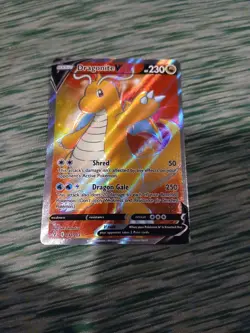 Pokemon TCG Dragonite v Evolving Skies Holo Ultra Rare Full Art Card 191/203 - Image 1