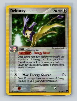 Pokemon Card Delcatty 8/108 2007 EX Power Keepers Rare Holo - Image 1