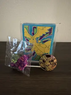 Mega Evolutions Ascended Heroes ETB Dragonite Card Sleeves + Coin + Dice - Image 1