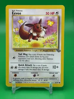 Eevee Pokemon Jungle TCG Card 51/64 Vintage 1999 Wizards Free Ship L8 - Image 1