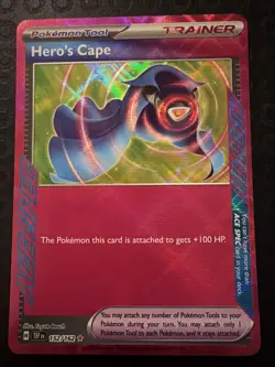 HERO'S CAPE 152/162 ACE SPEC RARE TEMPORAL FORCES POKEMON NM Card Foil T01 - Image 1