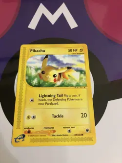 Pikachu 124/165 Pokemon Expedition E Reader Series Vintage Card TCG NM 2002 - Image 1