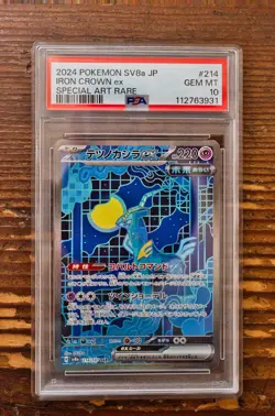 PSA 10 Iron Crown 214/187 ex SAR sv8a Terastal Festival Japanese Pokemon Card - Image 1