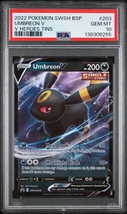 Umbreon V SWSH203 PSA 10 Graded Pokemon Card V V Hero Tins - Image 1
