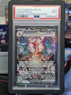 Pokemon TCG Scarlet & Violet Obsidian Flames Charizard EX Card 223/197 PSA 9 - Image 1