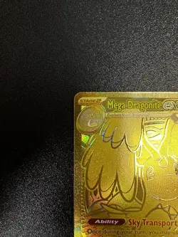 Mega Dragonite EX Full Art Foil Gold Hyper Rare Pokemon Card 295/217 ASC EN - Image 3