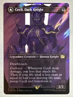MTG / Cecil, Dark Knight / FIN / #525 / SURGE FOIL (Borderless) / Rare / NM - Image 1