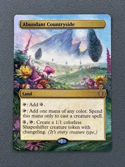 Abundant Countryside MTG Lorwyn Eclipsed Commander Hand Painted Full Altered Art - Image 1