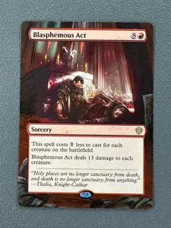 Blasphemous Act MTG Lorwyn Eclipsed Commander Hand Painted Extended Altered Art - Image 1