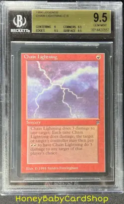 MTG Legends 1994 Chain Lightning BGS 9.5 GEM MINT Old School 93/94 - Image 1