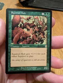 Magic: The Gathering Squirrel Mob Creature Green 273/350 Carl Critchlow 2001 - Image 1