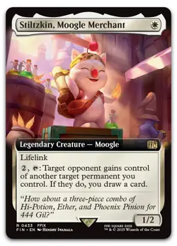 Stiltzkin, Moogle Merchant (Extended Art) #433 (NM) Final Fantasy FIN Magic MTG - Image 1