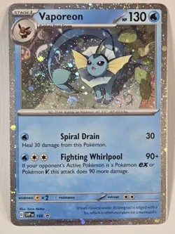 Pokemon - Vaporeon Cosmos Holo - SVP 168 - Black Star Promo Card Holo Swirl - Image 1
