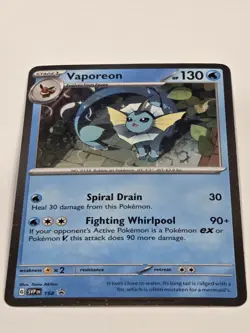 Pokemon - Vaporeon Cosmos Holo - SVP 168 - Black Star Promo Card Holo Swirl - Image 4