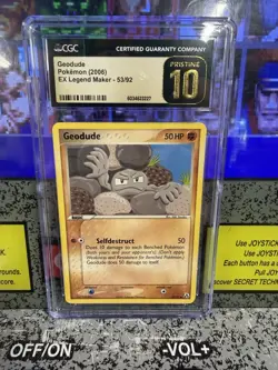 2006 Pokemon Geodude EX Legend Maker Graded CGC 10 Pristine Pokemon - Image 1