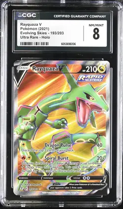 Rayquaza V #193 Pokemon Evolving Skies CGC NM/Mint 8 Pop 10 - Image 1