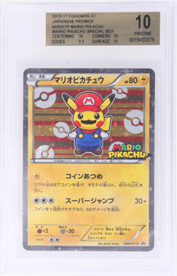 2016 Pokemon XY Mario Pikachu Special Box Promo Japanese Holo #293 BGS 10 - Image 1