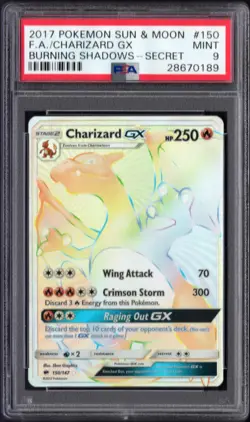 2017 POKEMON SUN & MOON BURNING SHADOWS SECRET #150 FULL ART/CHARIZARD GX PSA 10 - Image 1