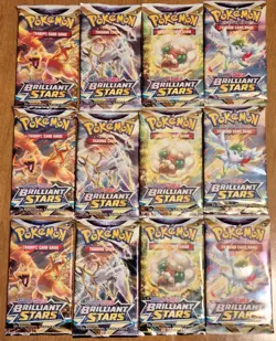 (14) Pokemon Sword And Shield Brilliant Stars Booster Packs. - Image 1