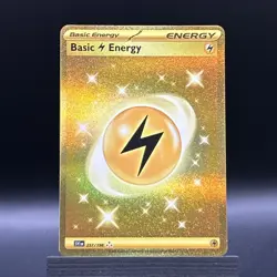 Pokemon GOLD Basic Electric Energy 257/198 Hyper Rare Scarlet & Violet NM - Image 1