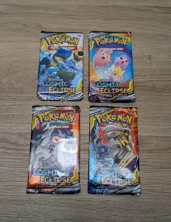 Pokemon TCG : Sun & Moon - 4x Cosmic Eclipse Booster Pack - Art Set - Image 1