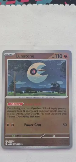 Lunatone 074/132 Reverse Holo Rare - Pokemon TCG Mega Evolution - NM - Image 1