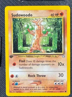 SUDOWOODO 77/111 COMMON NEO GENESIS POKEMON 1ST EDITION HP/MP - Image 1