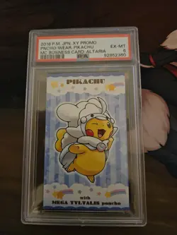 Pokemon Poncho Pikachu Mega Altaria Japanese Business XY Promo 2015 PSA 6 - Image 1
