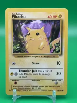 Pokemon TCG - Pikachu Base Set 58/102 (Yellow Cheek) LP FREE SHIPPING G7 - Image 1