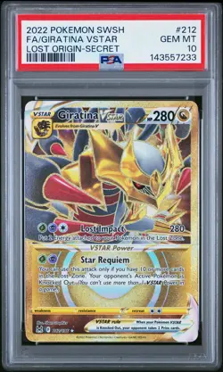 2022 POKEMON SWORD & SHIELD LOST ORIGIN SECRET FULL ART/GIRATINA VSTAR PSA 10 - Image 1