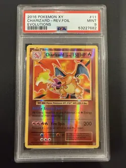 Pokemon TCG Charizard 11/108 Evolutions Reverse Holo Rare PSA 9 2016 - Image 1