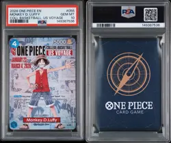 2026 ONE PIECE PROMOS COLLEGE BASKETBALL US VOYAGE MONKEY D. LUFFY PSA 10 - Image 1