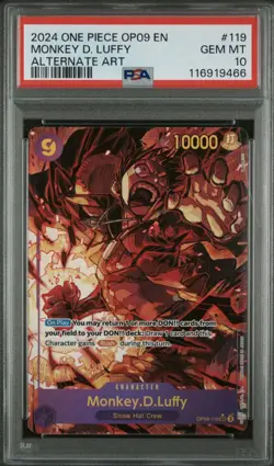 2024 One Piece Monkey D Luffy Op09-119 Alternate Art Psa 10 Card English - Image 1