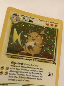 Pokemon Raichu 14/62 Fossil Holo Rare Unlimited Card English 1999 Stage 1 - Image 2