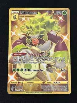 Rillaboom 197/189 Darkness Ablaze Full Art Gold Secret Rare Pokemon Card - Image 1