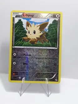 MP Lillipup 80/114 Black and White Reverse Holo Common Pokemon Card - Image 1